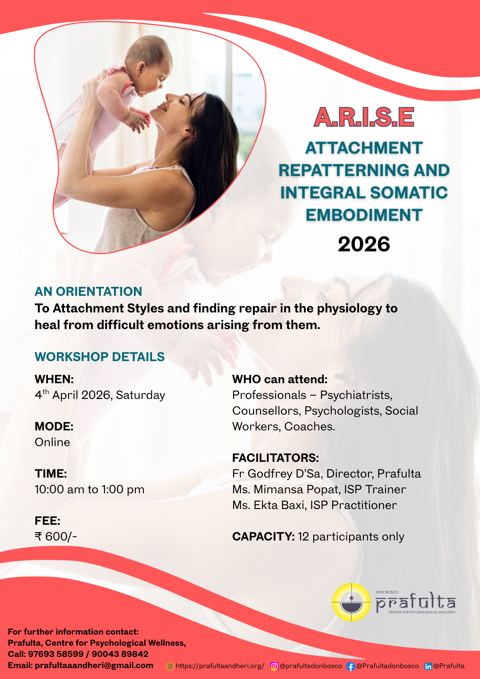 Attachment Repatterning and Integral Somatic Embodiment (A.R.I.S.E), Orientation, April 2026