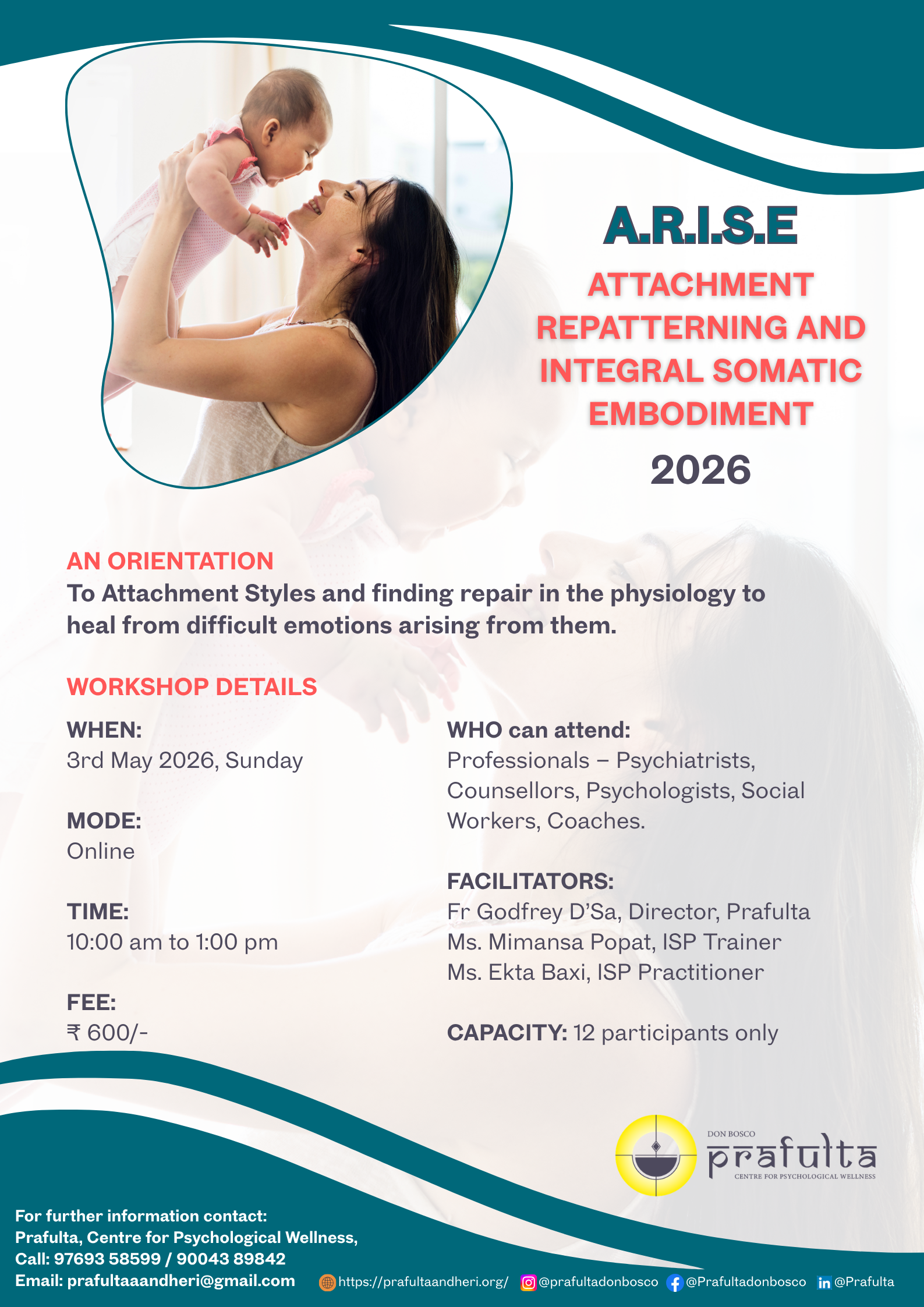 Attachment Repatterning and Integral Somatic Embodiment (A.R.I.S.E), Orientation, May 2026