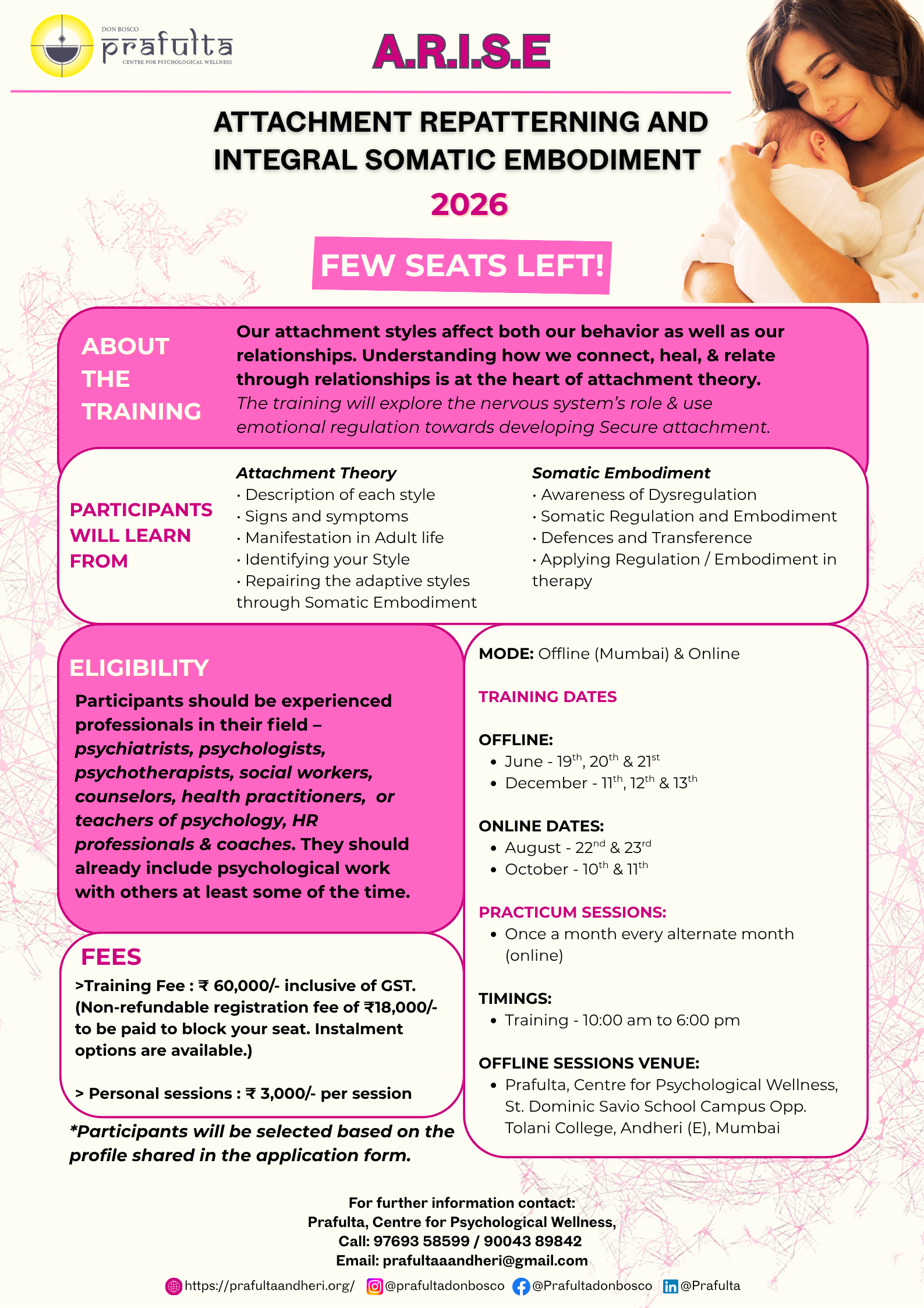 Attachment Repatterning and Integral Somatic Embodiment (A.R.I.S.E), Training 2026