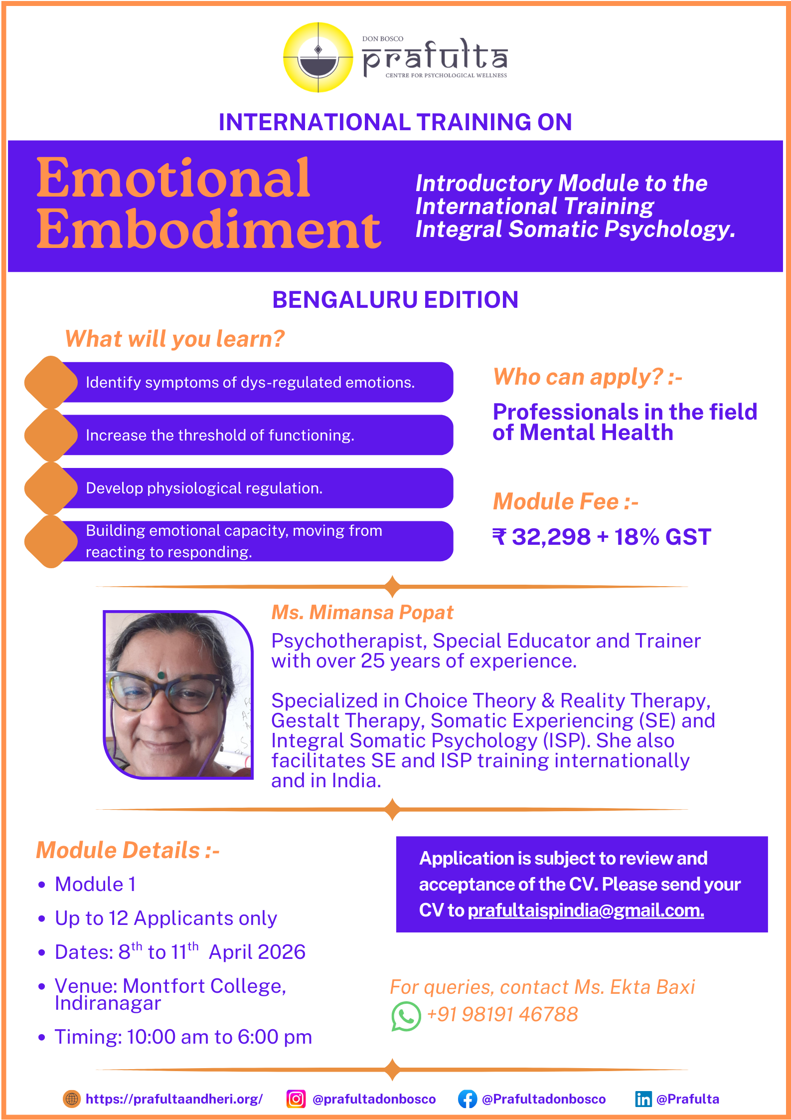 Emotional Embodiment - Bengaluru (April 2026)