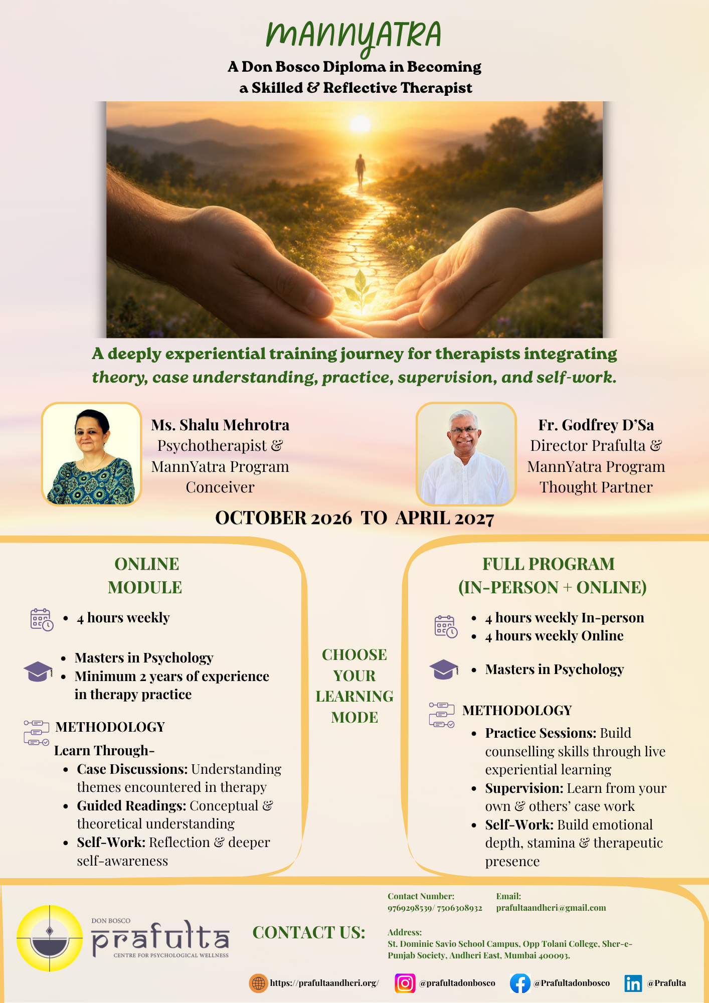 MannYatra:  A Don Bosco Diploma in Becoming a Skilled & Reflective Therapist